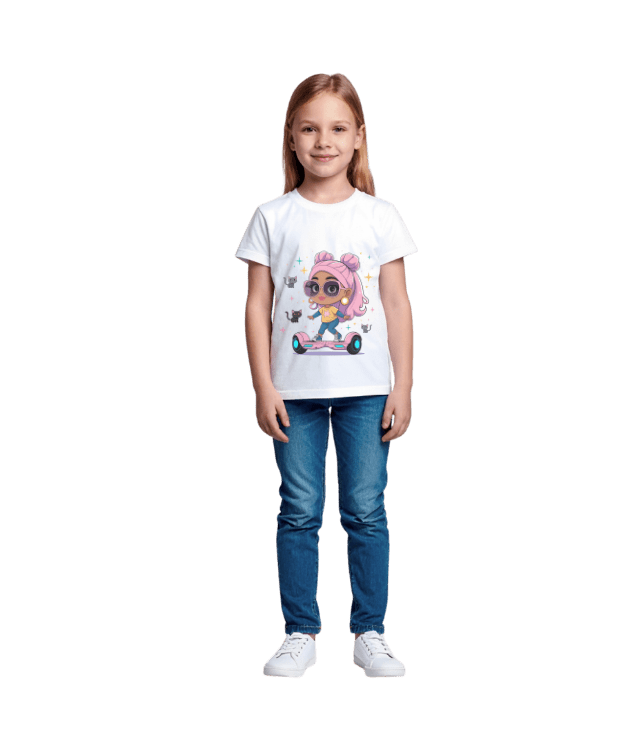 Футболка для девочки с принтом спереди – 100% хлопок | DTF-печать | Купить с доставкой по Молдове — изображение 2