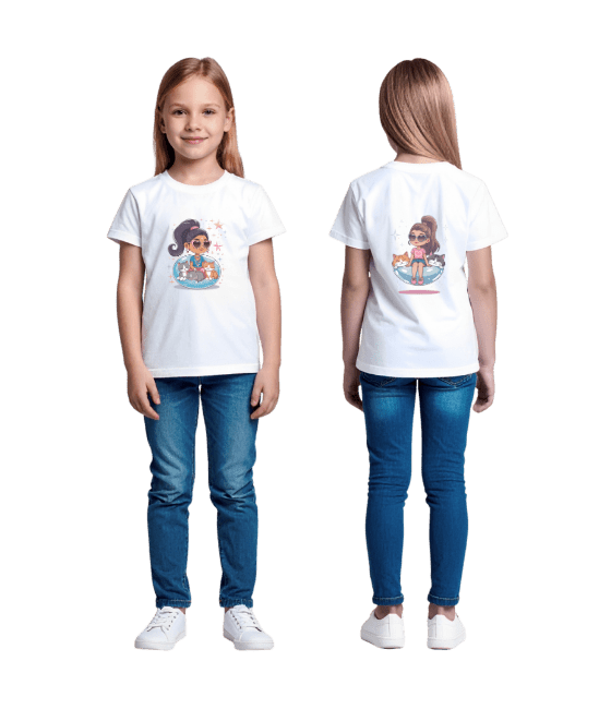 Футболка для девочки 360° с принтом спереди и сзади – 100% хлопок | DTF-печать | Купить с доставкой по Молдове