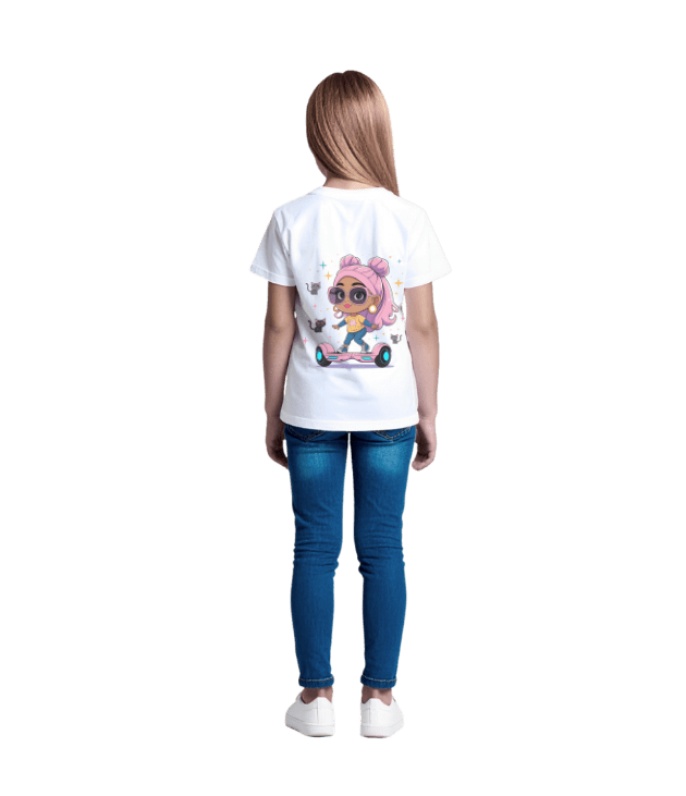 Футболка для девочки с принтом сзади – 100% хлопок | DTF-печать | Купить с доставкой по Молдове