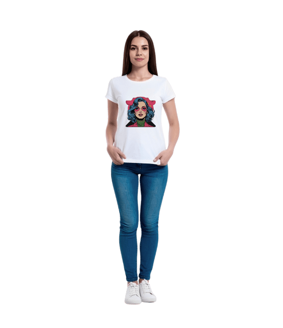 Женская футболка с принтом спереди – 100% хлопок | DTF-печать | Купить с доставкой по Молдове — изображение 3